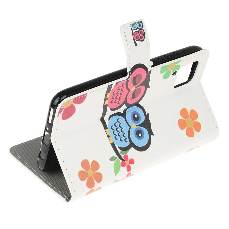 Capa Flip Para Huawei P40 Lite Par De Corujas