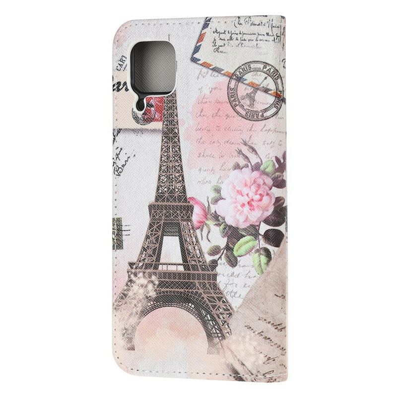 Capa Flip Para Huawei P40 Lite Torre Eiffel Retrô