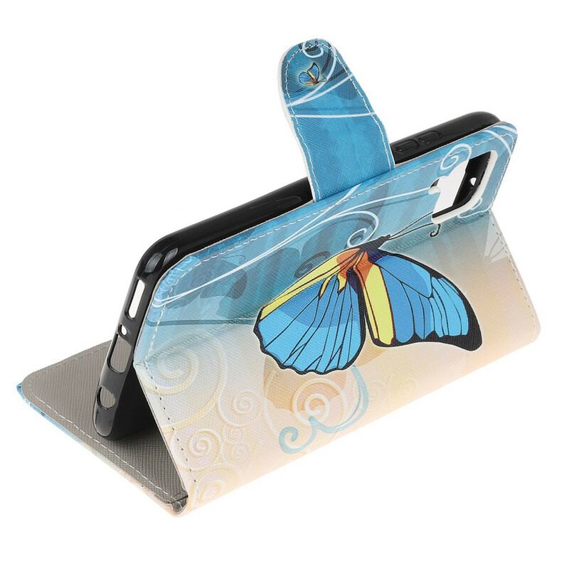 Capa Folio Para Huawei P40 Lite Borboleta Real