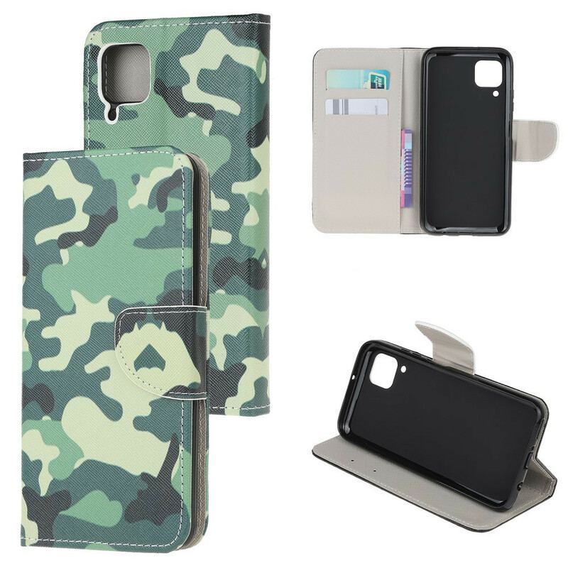 Capa Folio Para Huawei P40 Lite Camuflagem Militar