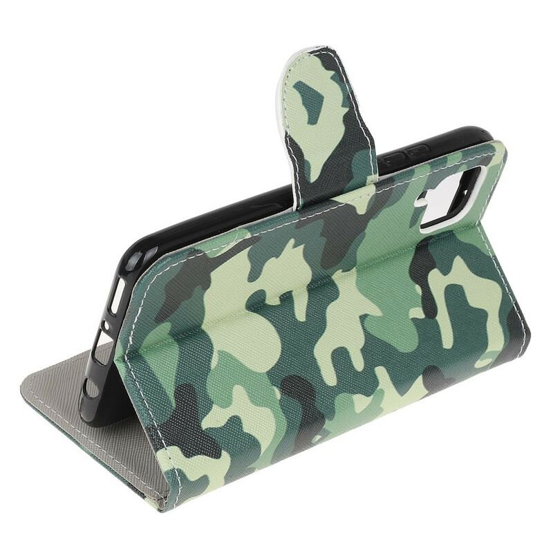 Capa Folio Para Huawei P40 Lite Camuflagem Militar