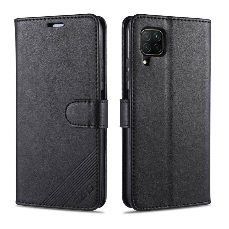 Capa Folio Para Huawei P40 Lite Couro Sintético Azns