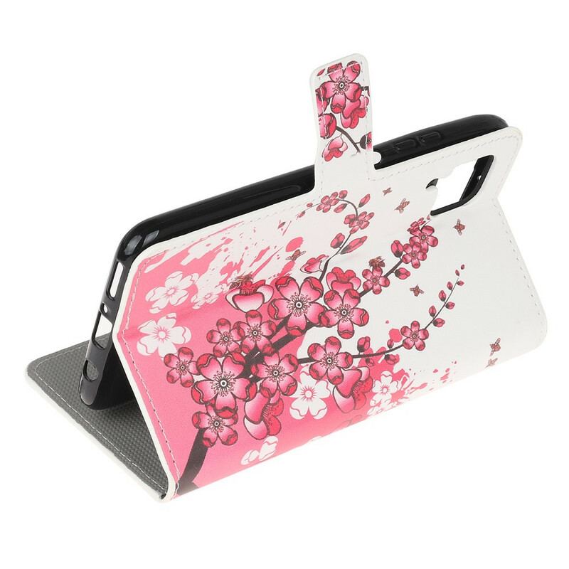 Capa Folio Para Huawei P40 Lite Flores Tropicais