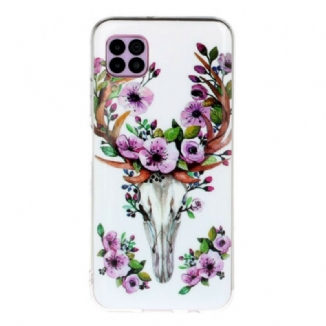 Capa Para Huawei P40 Lite Alce Floral Fluorescente