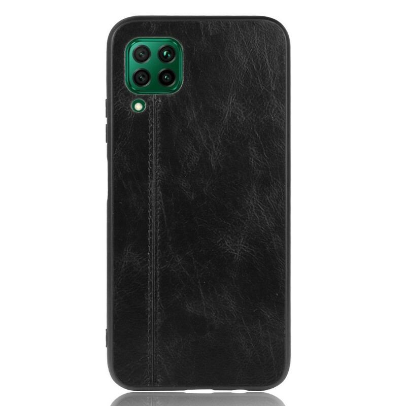 Capa Para Huawei P40 Lite Costura De Couro Estilo