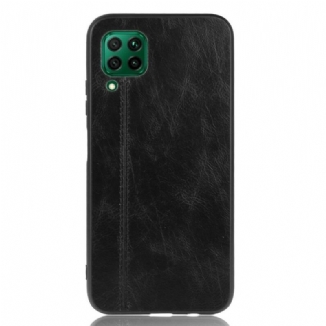 Capa Para Huawei P40 Lite Costura De Couro Estilo