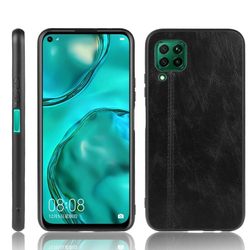 Capa Para Huawei P40 Lite Costura De Couro Estilo