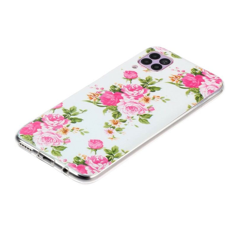 Capa Para Huawei P40 Lite Flores Da Liberdade Fluorescentes