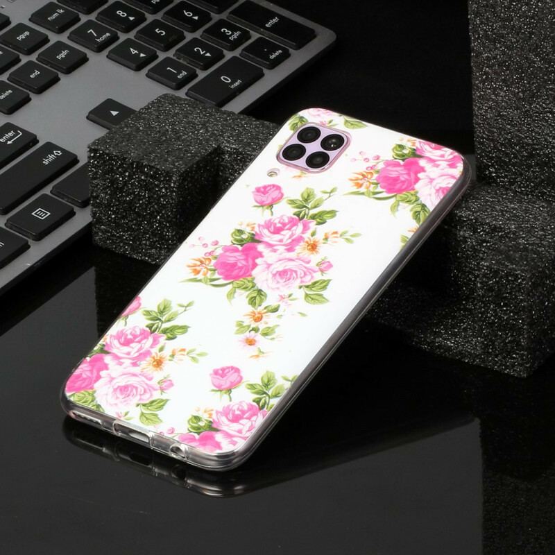 Capa Para Huawei P40 Lite Flores Da Liberdade Fluorescentes