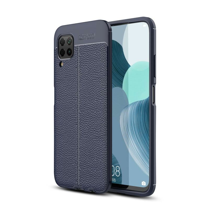 Capa Para Huawei P40 Lite Linha Dupla Efeito Couro Litchi