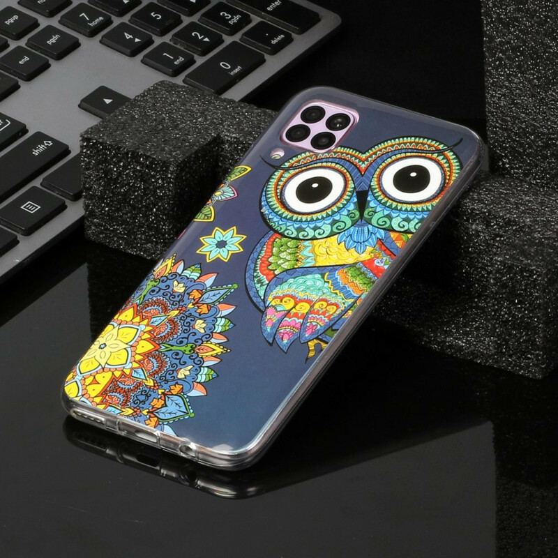 Capa Para Huawei P40 Lite Mandala Coruja Fluorescente