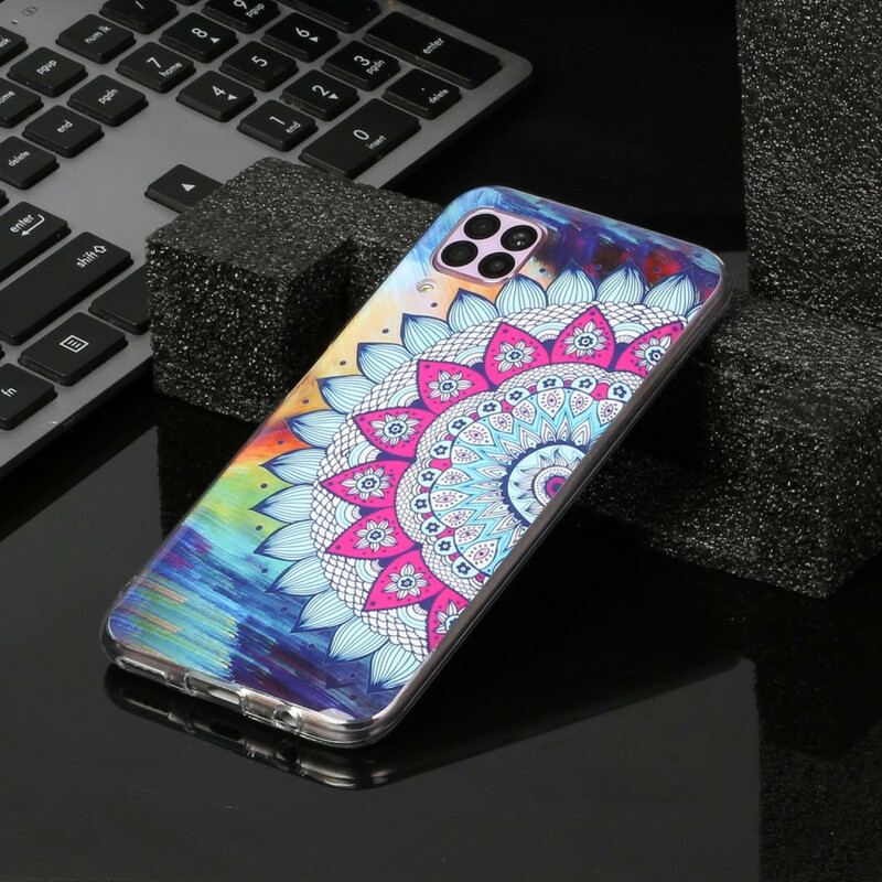 Capa Para Huawei P40 Lite Mandala Coruja Fluorescente