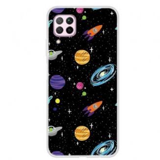 Capa Para Huawei P40 Lite Planeta Galáxia