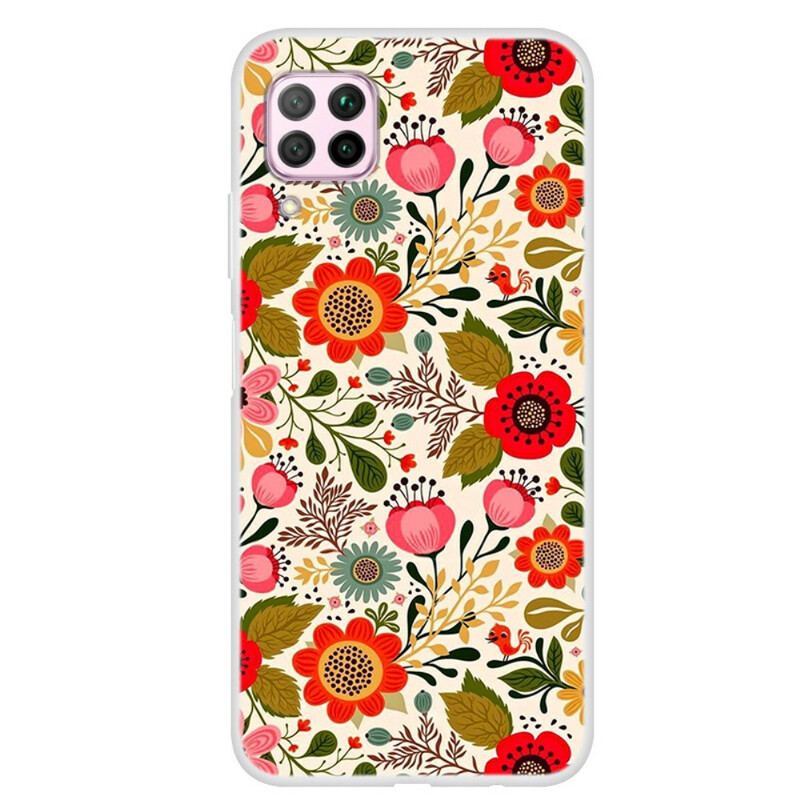 Capa Para Huawei P40 Lite Tapeçaria Floral