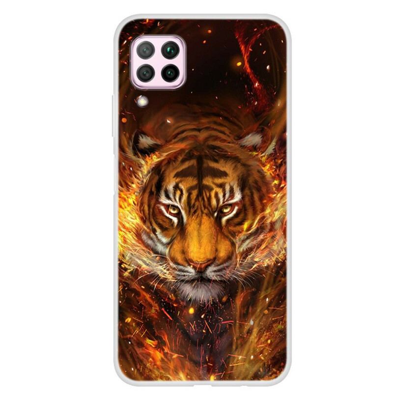 Capa Para Huawei P40 Lite Tigre De Fogo