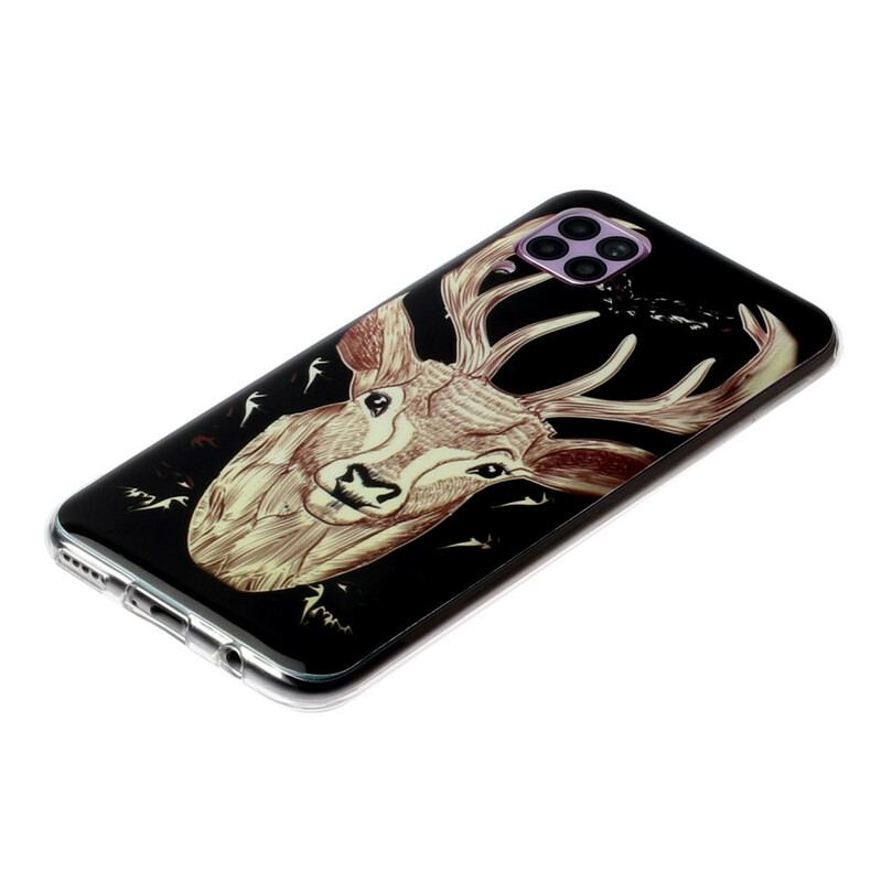 Capa Para Huawei P40 Lite Veado Majestoso Fluorescente