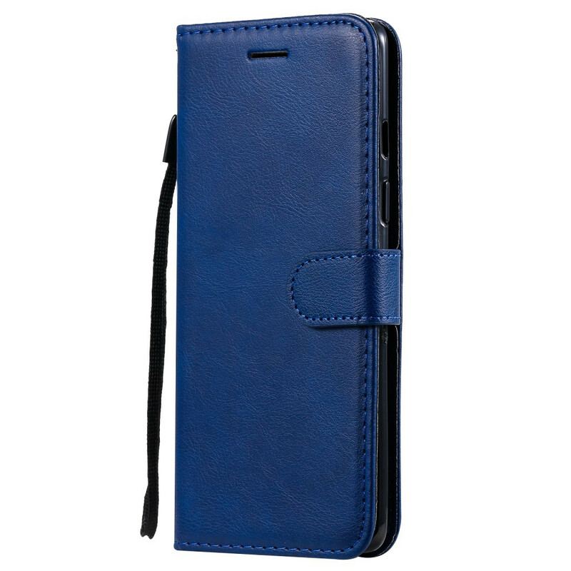 Capa Flip Para OnePlus 8 De Cordão Efeito De Couro Com Tiras