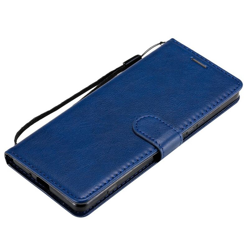 Capa Flip Para OnePlus 8 De Cordão Efeito De Couro Com Tiras