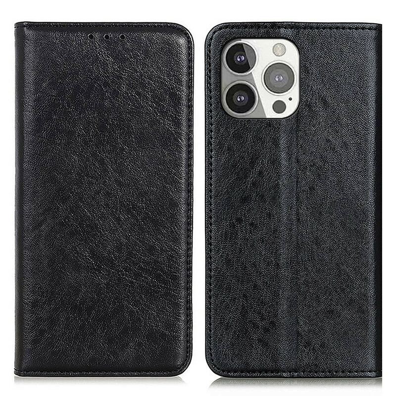 Capa De Celular Para iPhone 13 Pro Flip Couro Dividido Texturizado