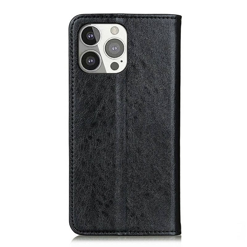 Capa De Celular Para iPhone 13 Pro Flip Couro Dividido Texturizado