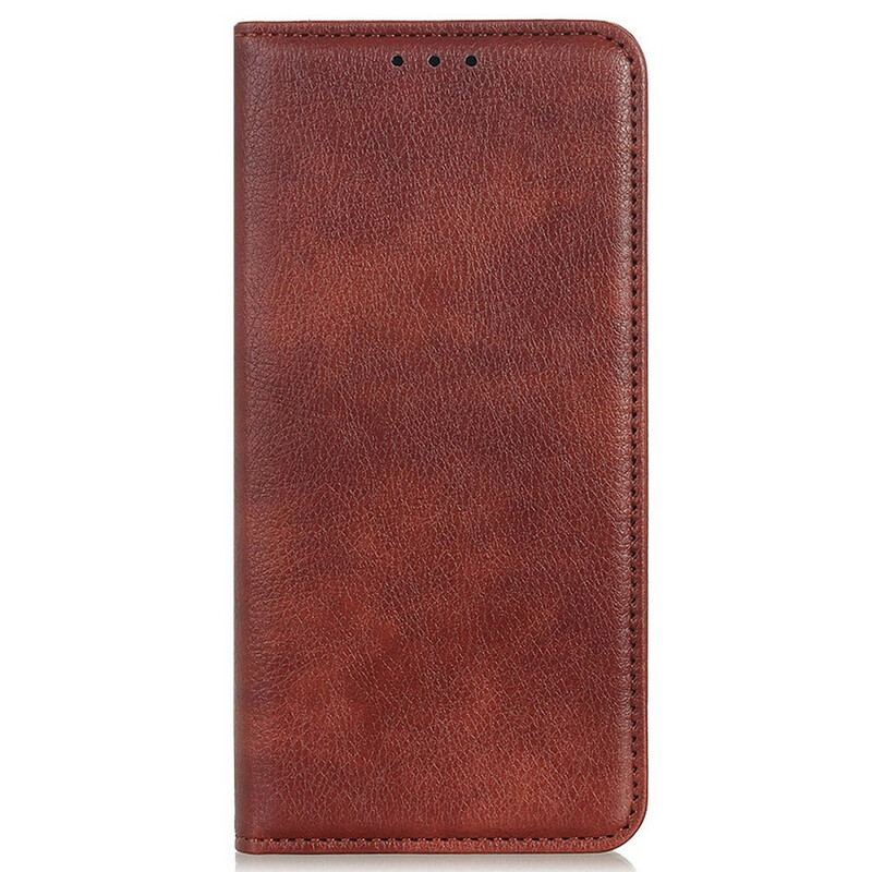 Capa De Celular Para iPhone 13 Pro Flip Couro Rachado De Lichia