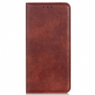 Capa De Celular Para iPhone 13 Pro Flip Couro Rachado De Lichia