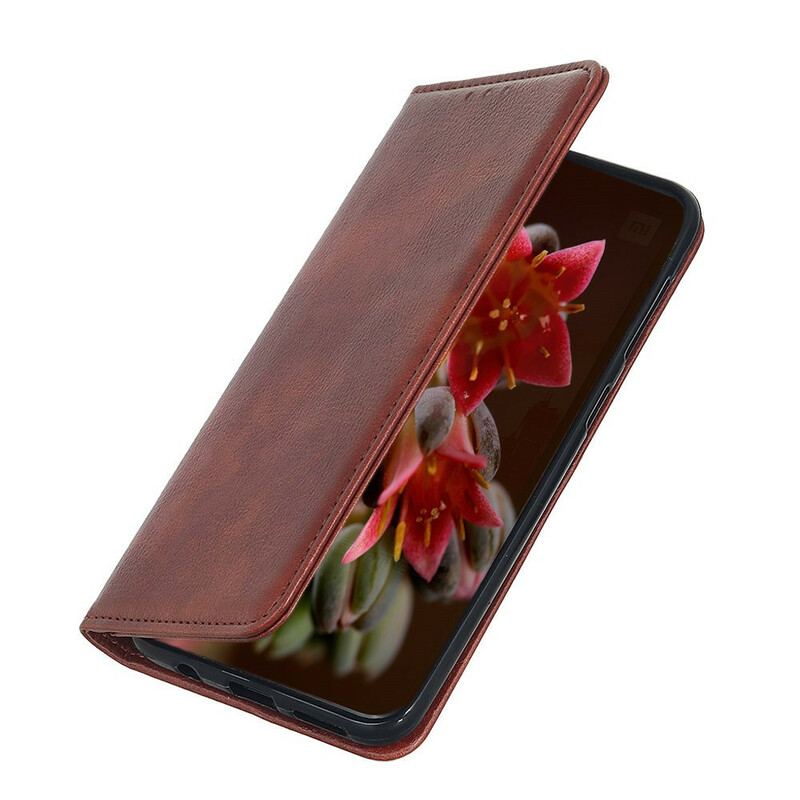 Capa De Celular Para iPhone 13 Pro Flip Couro Rachado De Lichia