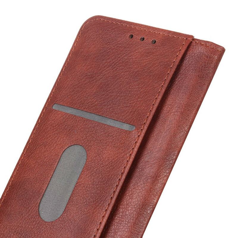 Capa De Celular Para iPhone 13 Pro Flip Couro Rachado De Lichia