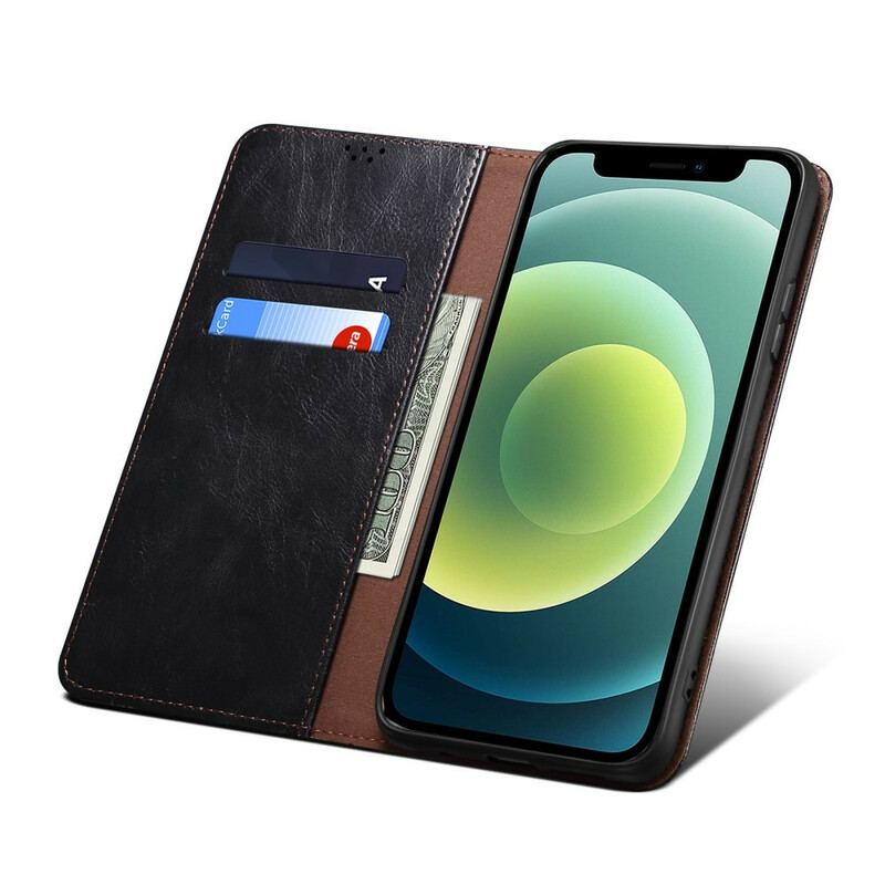 Capa De Celular Para iPhone 13 Pro Flip Couro Sintético Encerado