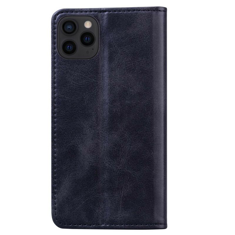 Capa De Celular Para iPhone 13 Pro Flip Efeito Couro Empresarial Em Dois Tons