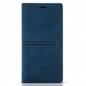 Capa De Celular Para iPhone 13 Pro Flip Fecho Magnético Com Costura Estilo Couro