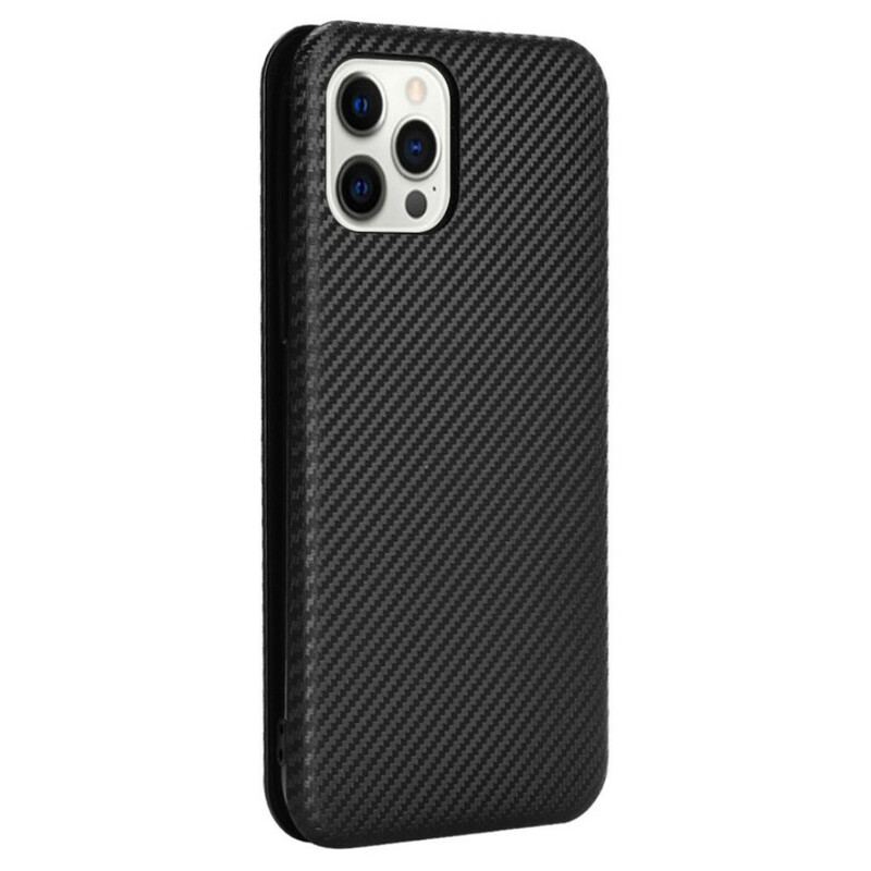 Capa De Celular Para iPhone 13 Pro Flip Fibra De Carbono