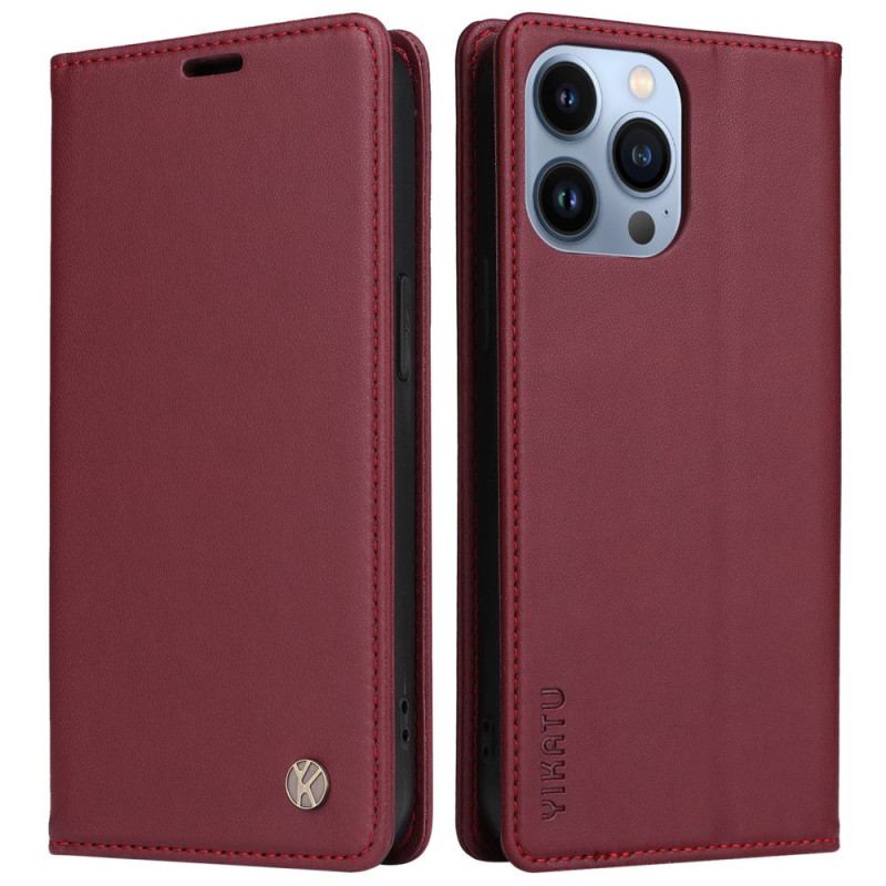 Capa De Celular Para iPhone 13 Pro Flip Rebite Estilo Couro Yikatu