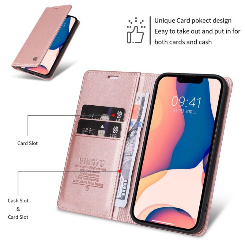 Capa De Celular Para iPhone 13 Pro Flip Rebite Estilo Couro Yikatu