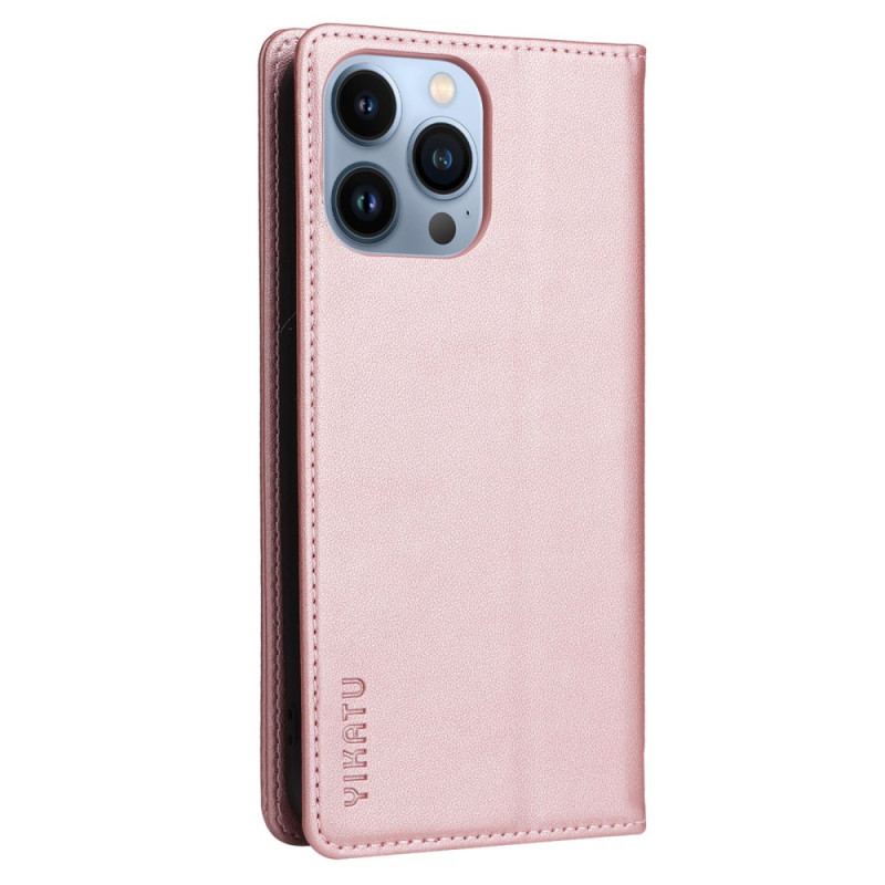 Capa De Celular Para iPhone 13 Pro Flip Rebite Estilo Couro Yikatu