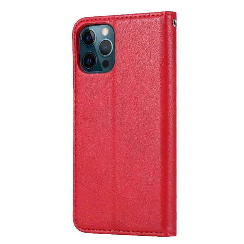 Capa De Celular Para iPhone 13 Pro Flip Titular De Cartão De Couro Sintético