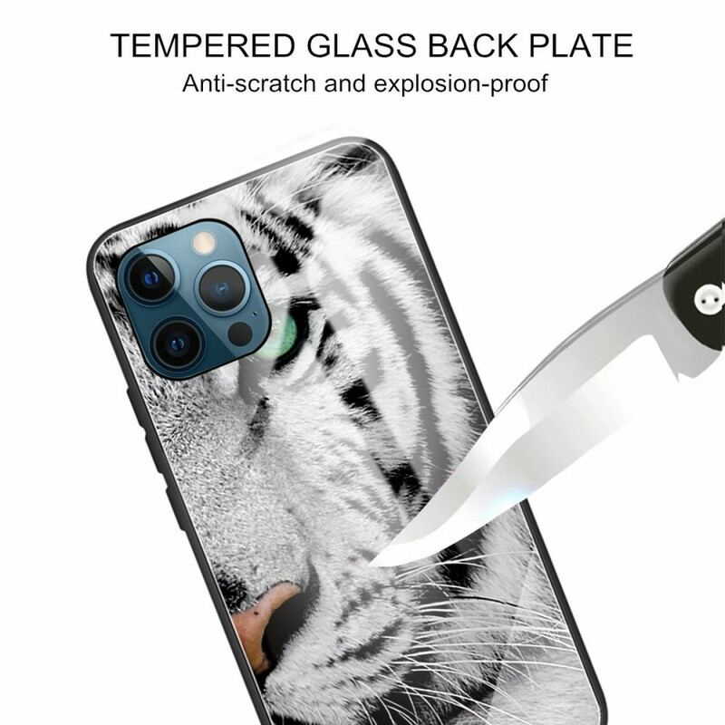 Capa De Celular Para iPhone 13 Pro Vidro Temperado Tigre