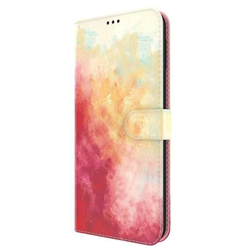 Capa De Couro Para iPhone 13 Pro Aquarela