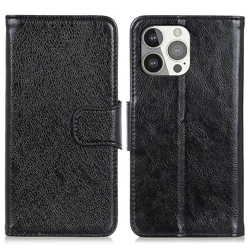 Capa Em Pele Para iPhone 13 Pro Couro Napa Rachado