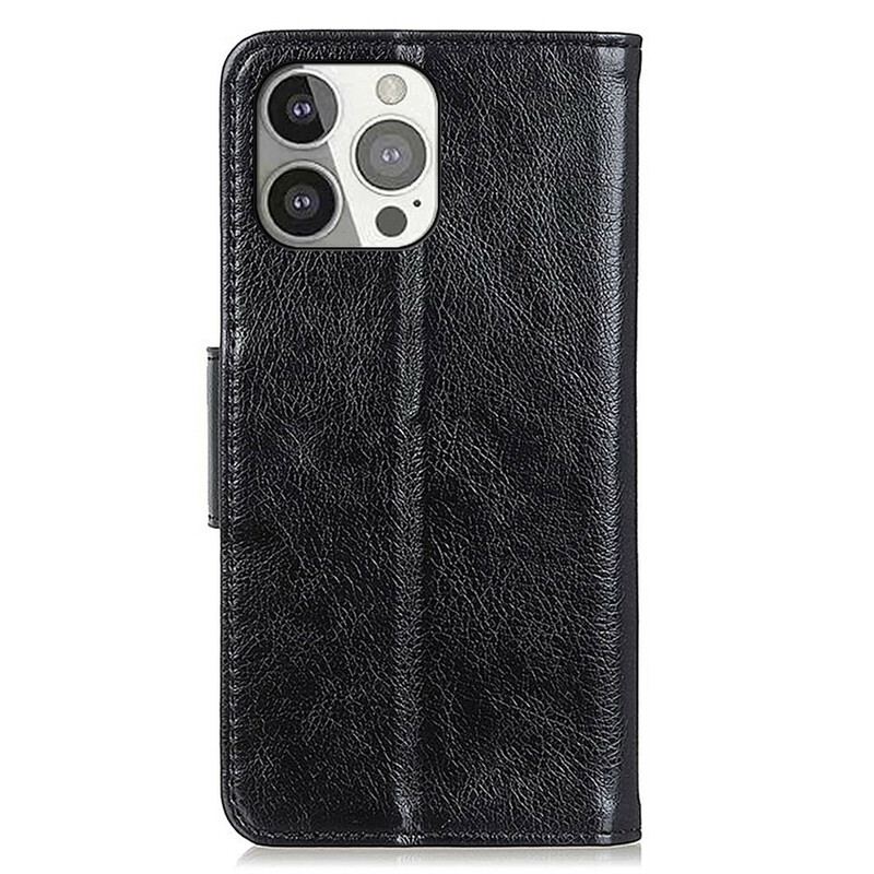 Capa Em Pele Para iPhone 13 Pro Couro Napa Rachado