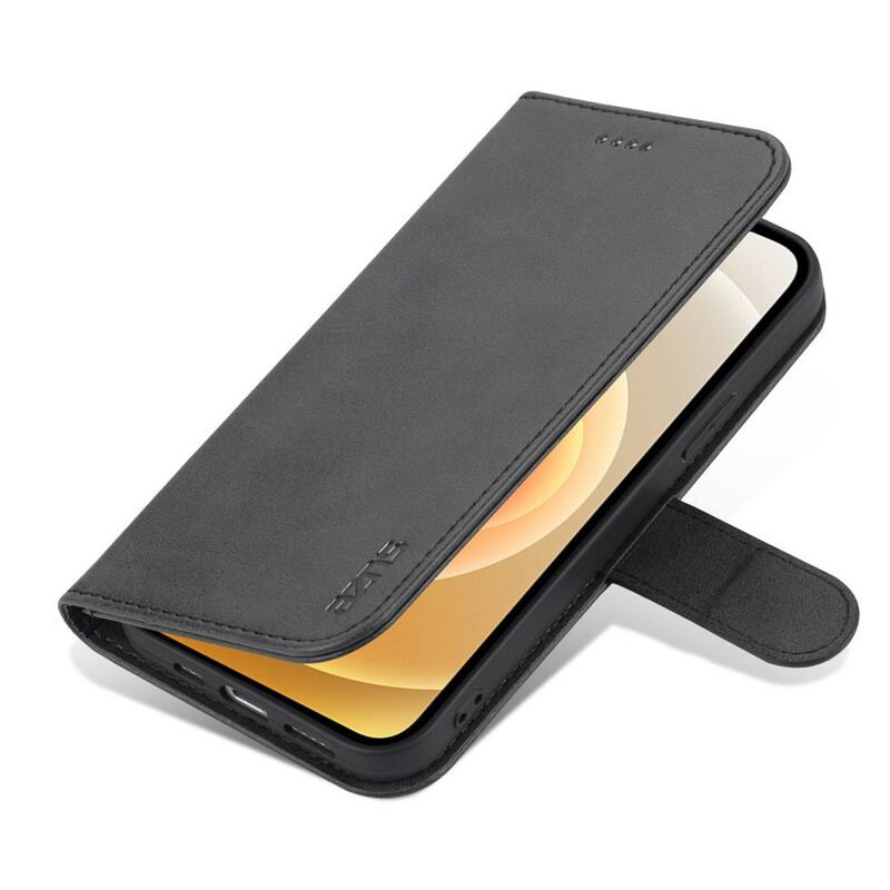 Capa Em Pele Para iPhone 13 Pro Couro Sintético Azns