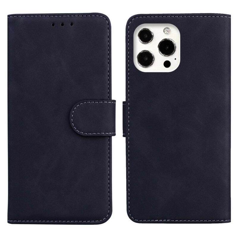 Capa Em Pele Para iPhone 13 Pro Estilo Alta Costura De Couro