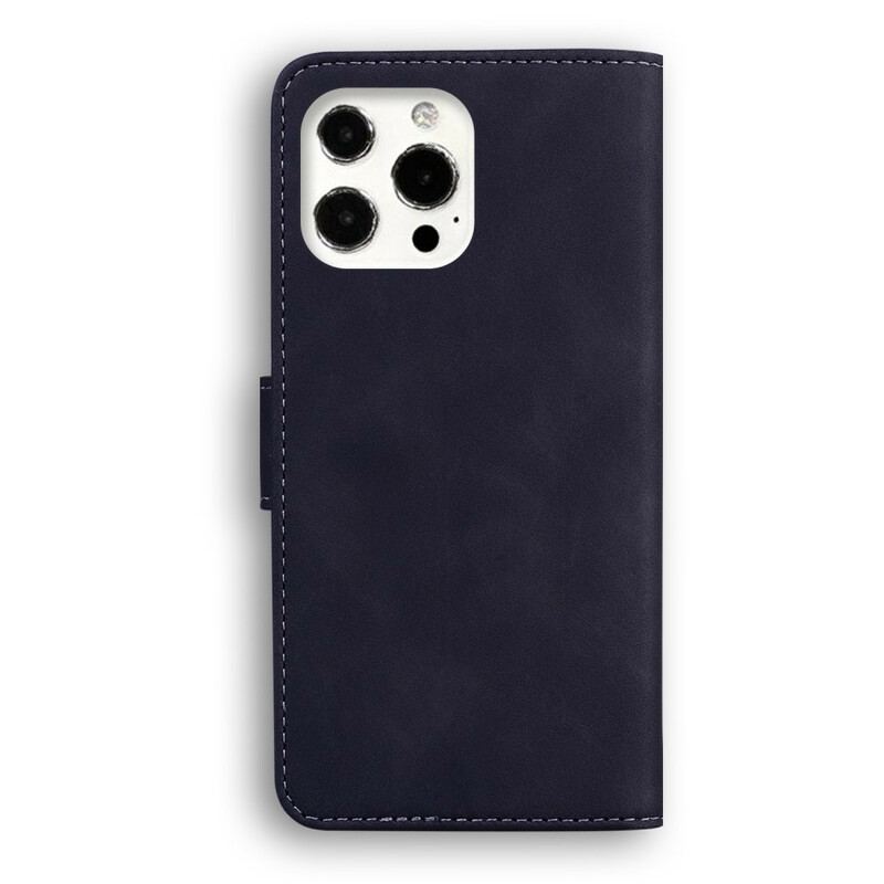 Capa Em Pele Para iPhone 13 Pro Estilo Alta Costura De Couro