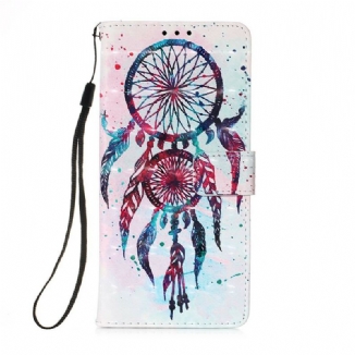 Capa Flip Para iPhone 13 Pro Apanhador De Sonhos Aquarela