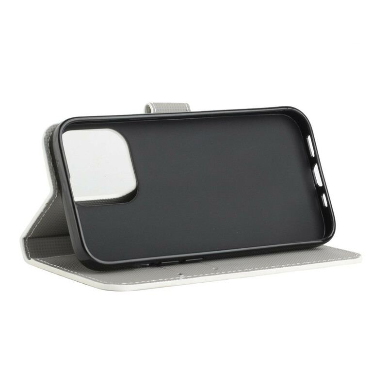 Capa Flip Para iPhone 13 Pro Borboleta Azul