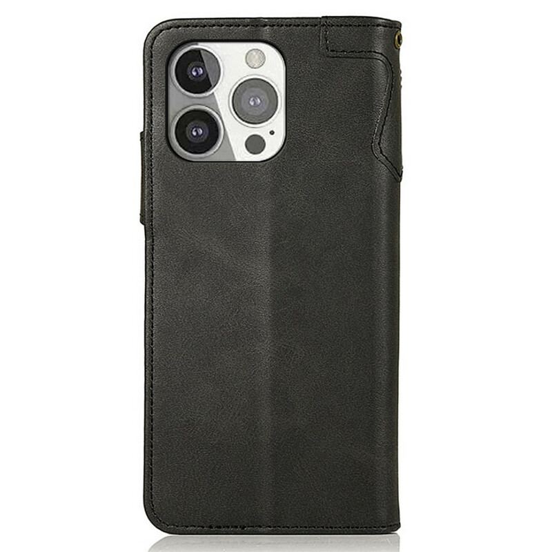 Capa Flip Para iPhone 13 Pro Botão Magnético Khazneh