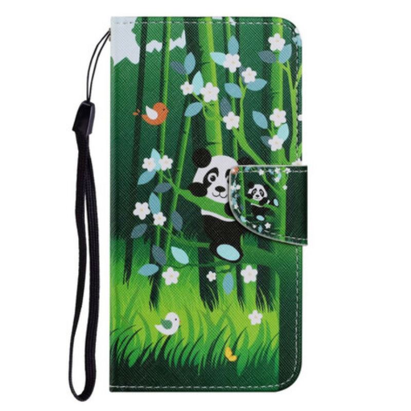 Capa Flip Para iPhone 13 Pro Caminhada Do Panda