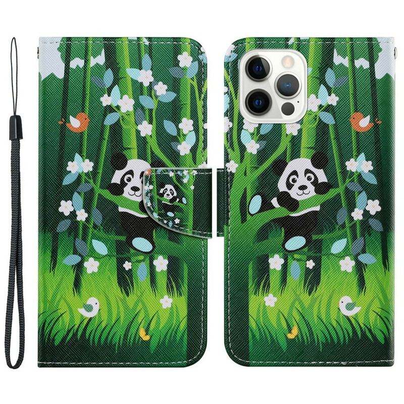 Capa Flip Para iPhone 13 Pro Caminhada Do Panda