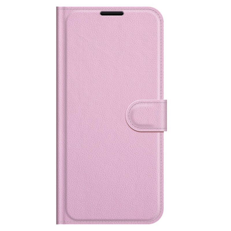 Capa Flip Para iPhone 13 Pro Clássico Efeito Couro Lichia