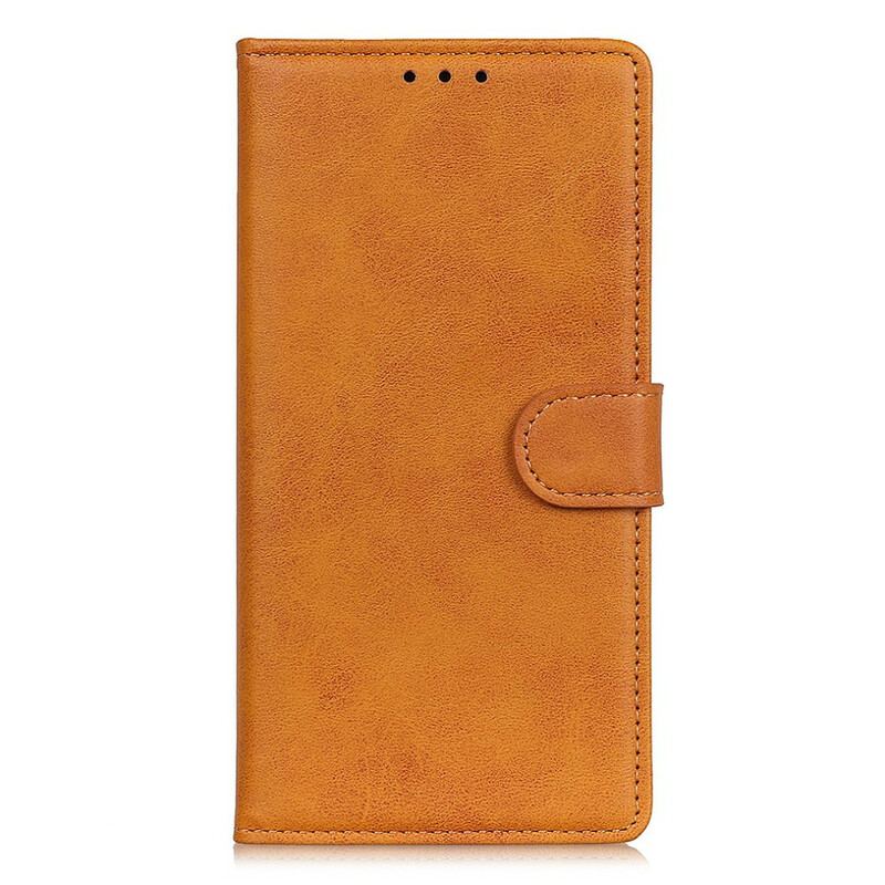 Capa Flip Para iPhone 13 Pro Efeito De Couro Fosco Retrô